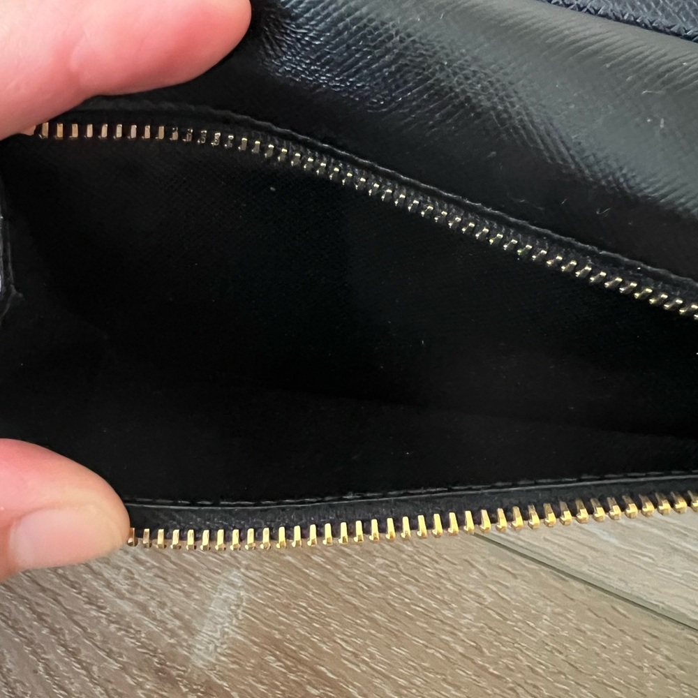 PRADA Black Diagramme Saffiano Fiocco Leather Wallet and Card Holder with box - Picture 11 of 12